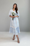 "Ivy" dress with blue print