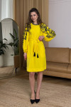 "Ayran" dress in yellow with print
