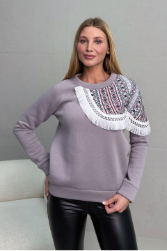 Світшот «Тереса» сірого кольору з принтом