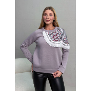 Світшот «Тереса» сірого кольору з принтом