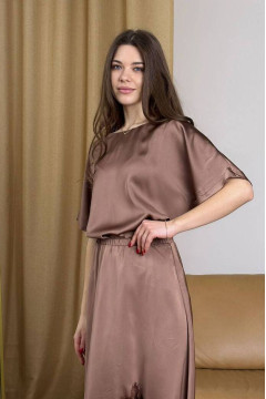 Блуза «Анетта » шоколадного кольору