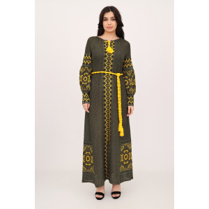 Knitted dress "Mattiola" olive color