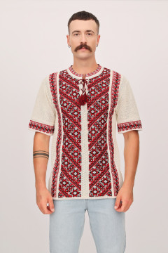 Knitted men's embroidered shirt "Ignat"