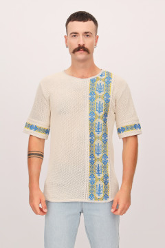 Knitted men's embroidered shirt "Dignity"