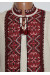 Вязаная вышиванка «Влад» с красным орнаментом и коротким рукавом