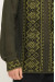 Вязаная вышиванка «Владар» оливкового цвета с черно-зеленым орнаментом
