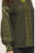 В`язана вишиванка «Мартина» оливкового кольору з чорно-зеленим орнаментом