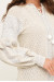 В`язана вишиванка «Марися» молочного кольору з сіро-молочним орнаментом