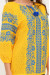 Вязаная вышиванка «Божена» желтого цвета с синим орнаментом