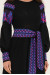 Вязаное платье «Лидия» черного цвета с розовым орнаментом