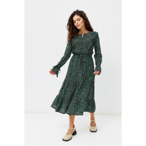 Платье «Марса» черного цвета с принтом-горошинками