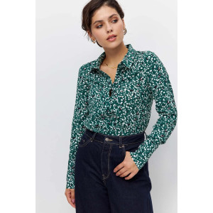 Сорочка «Еріка» з біло-зеленим принтом