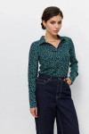 Сорочка «Еріка» з блакитно-зеленим принтом