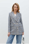 Жакет «Глазго» бежевого кольору з принтом-клітинка