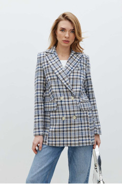 Жакет «Глазго» бежевого цвета с принтом-клетка