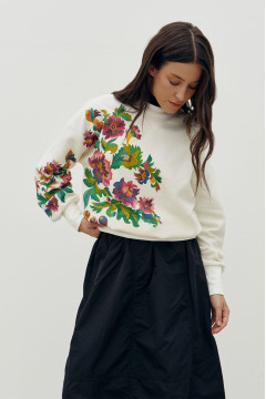 Світшот «Самчиківка» молочного кольору з принтом