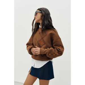 Світшот «Нікола» коричневого кольору