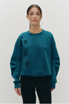 Emerald-colored sweatshirt "Yasichka"