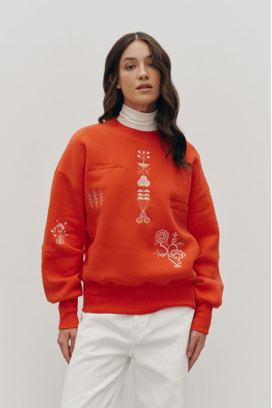 Свитшот «Твій оберіг» оранжевого цвета