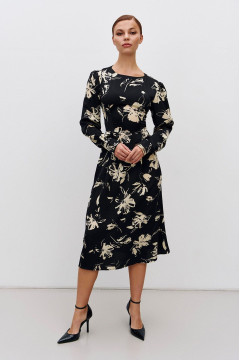 Сукня «Каро» чорного кольору з квітковим принтом