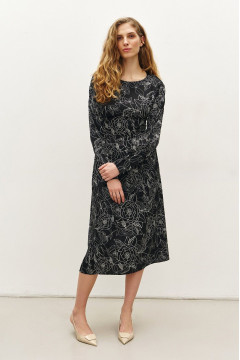 Сукня «Каро» чорного кольору з принтом-трояндами
