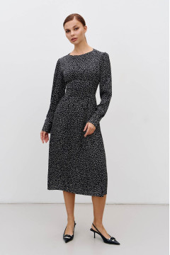 Сукня «Каро» чорного кольору з принтом-сердечками