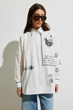 Рубашка «Українська пава» белого цвета