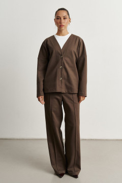 Брючний костюм «Хельга» коричневого кольору