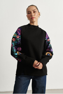 Світшот «Флора» чорного кольору