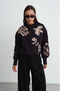 Світшот «Горлиця» темно-фіолетового кольору