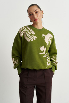 Світшот «Горлиця» оливкового кольору