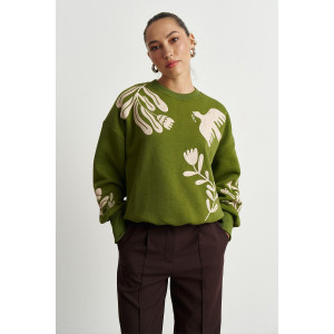 Світшот «Горлиця» оливкового кольору