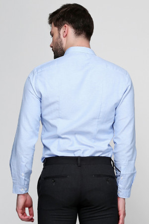 Чоловіча сорочка «Джеймс» блакитного кольору в горошок
