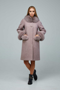 Зимове пальто «Віола» рожево-коричневого кольору 54 розмір