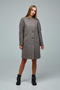 Жіноче пальто «Букке» кавового кольору 52 розмір