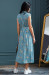 Платье «Эвия» голубого цвета с принтом