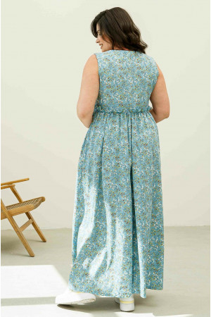 Платье «Лилиан» голубого цвета с принтом