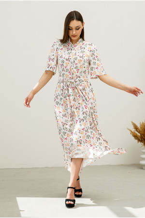 Платье «Флорет-лето» белого цвета с принтом