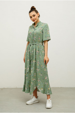 Сукня «Флорет-літо» кольору хакі з принтом