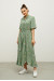 Платье «Флорет-лето» цвета хаки с принтом