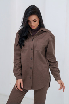 Chocolate-colored Eilish shirt