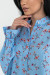 Блуза «Флорет» голубого цвета с принтом