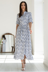 Платье «Флорет-лето» белого цвета с цветочным принтом