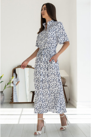 Платье «Флорет-лето» белого цвета с цветочным принтом