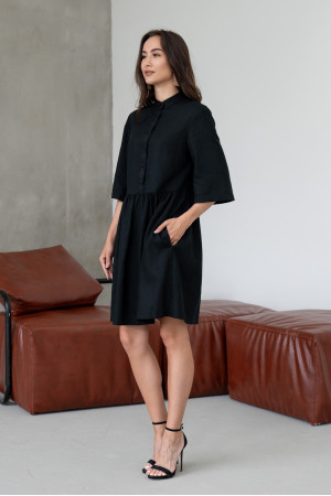 Сукня «Тільда-міні з вишивкою» чорного кольору
