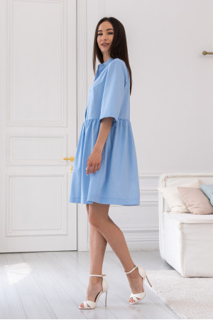 Платье «Тильда-мини с вышивкой» голубого цвета