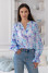 Blue Iris blouse with print