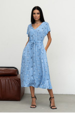 Blue Jocelyn dress with print