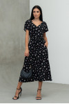 "Jocelyn" dress in black with floral print
