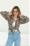 Cream-colored shirt "Aytana" with leopard print